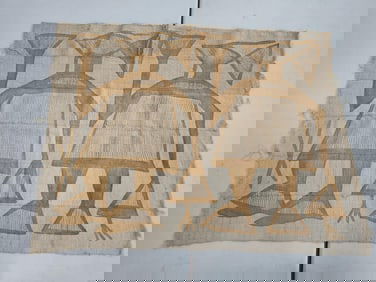 African Mud Cloth hand painted Kuba Cloth of Congo Ceremonial/Currency Textile Art
