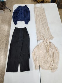 Onyx Custom Designer silk lot of slacks, gown and blouses