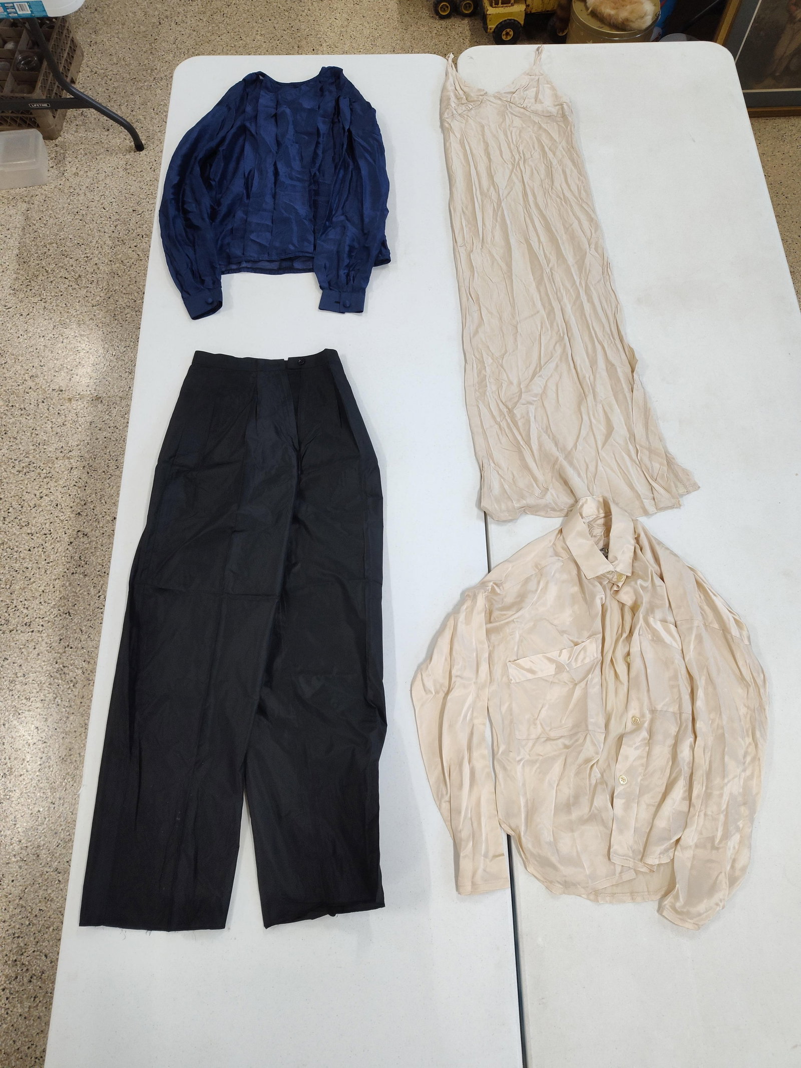 Onyx Custom Designer silk lot of slacks, gown and blouses (1 of 5)