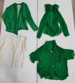 Onyx Custom Designer Silk lot of Blouses and ensemble