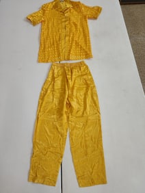Designer A & G Collection Silk 2 pce. Ceremonial Garb in Yellow