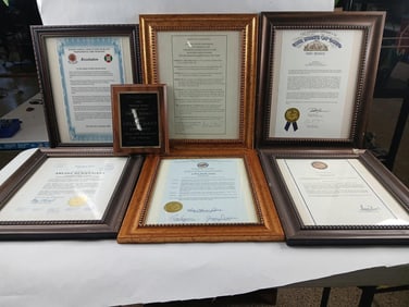 Arline Burks Gant Famous Designer to the Stars and Actress memorabilia lot of Certifications