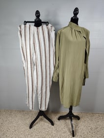 Onyx Custom Designer silk and mud cloth textile gown and pants
