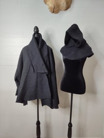 Custom Designer Onyx Wool Cloak and Hood