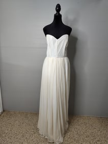 Onyx Custom Designer Silk/Satin White Strapless Gown