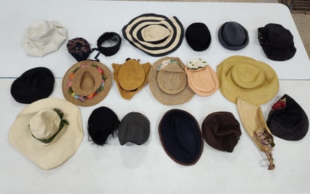 Lot of Vintage Hats, Head Wear and Hair Pieces