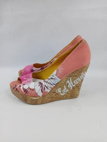 Ed Hardy Tattoo Style Wedge Heels