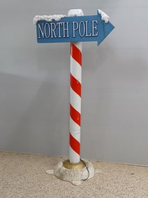 Candy Cane North Pole Sign