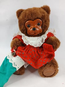 Roberts Raikes Wood Face Christmas Bear