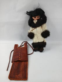 Kukita Alaskan hand crafted Native Doll clothed in fur to represent animals found in region