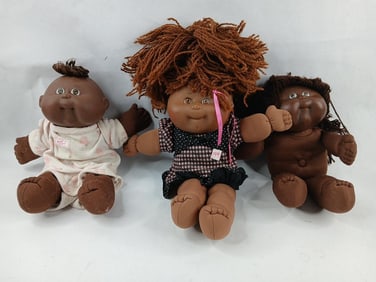 Lot of African American Cabbage Patch Dolls