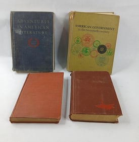 Lot of 4 early readers inc. Abram son of Tebah, Vinzi, American Government, Adventures in Literature