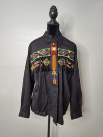 Lew Magram Western Beaded Button Up Shirt