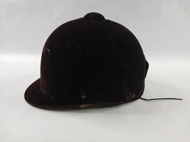 Leather riding helmet