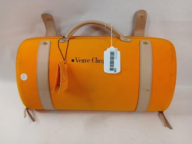 Vintage Veuve Clicquot portable Wine and glass carrier