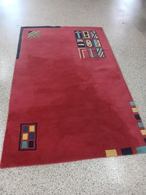 Mandavi's A&A Rug Co Handmade wool flat pile India