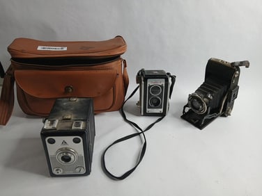 Vintage camera lot inc.KodakEarly German Adox Prontor and Tower
