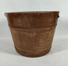 Painted Wooden Well Bucket