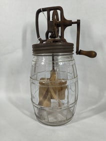 Barrel Style Glass Butter Churn