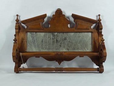 Late 1800s Oak Towel Rack