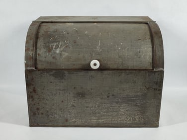 Vintage Tin handled  vented slide top lidded Bakers/Bread box