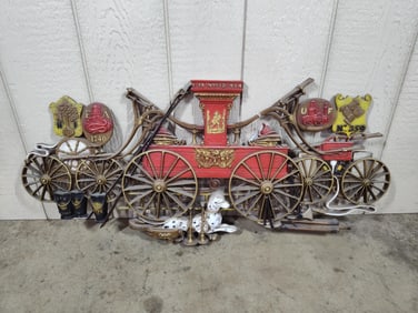 1970's Burwood Fire Engine Wagon Wall hanging plaque