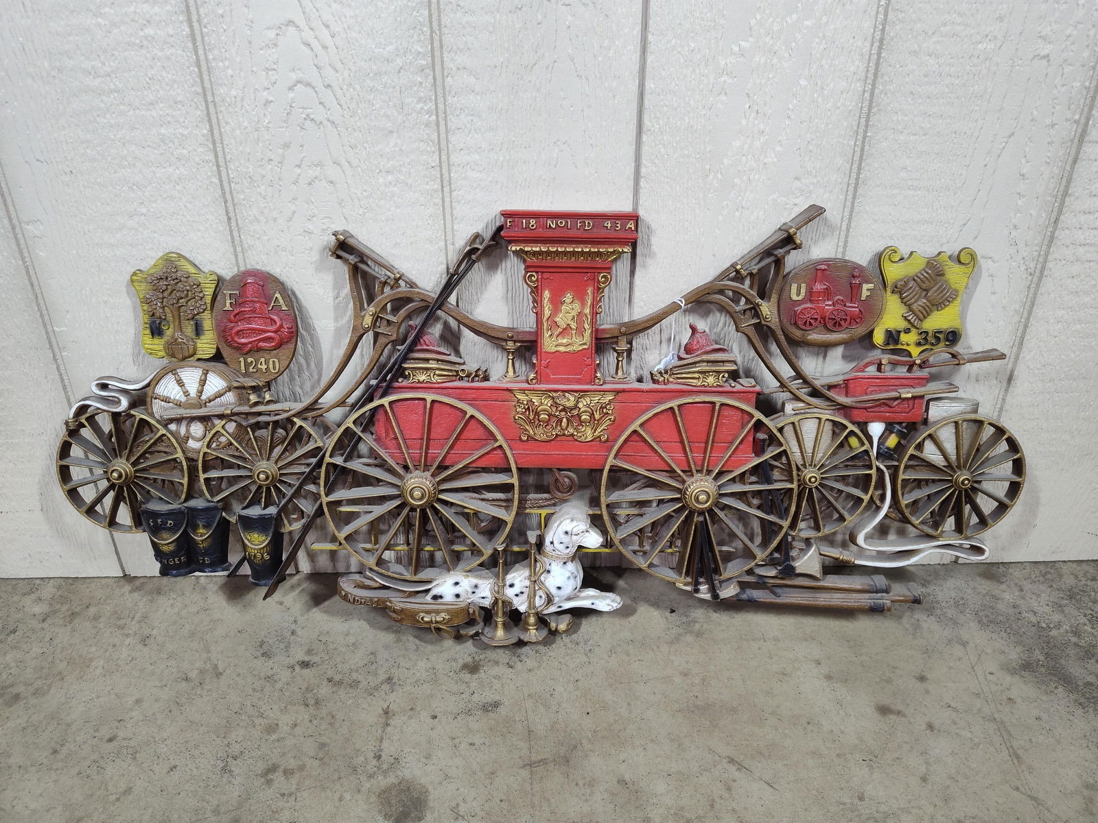 1970's Burwood Fire Engine Wagon Wall hanging plaque (1 of 5)