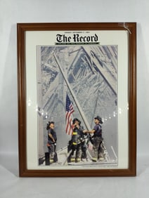 Thomas Franklin framed iconic Photo print of Raising the Flag at Ground Zero