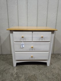White Painted 2 Drawer Stand
