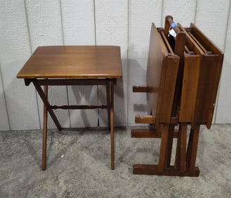 Mid Century TV Trays w/ Stand