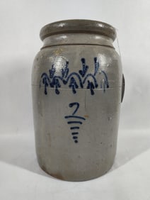 2 Gallon Decorated 1879 Crock