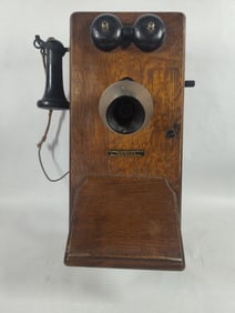 Stromberg Carlson Telephone Co Oak Wall Phone