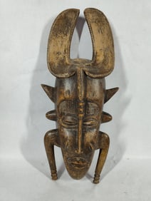 Djimini Mask originating from Cote D'Lvoire from Dabakala Region hand crafted wood