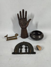 Cast Iron Glove Mold, Figural hook, Knife Rest and more