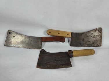 3- Wood Handled Meat Cleavers
