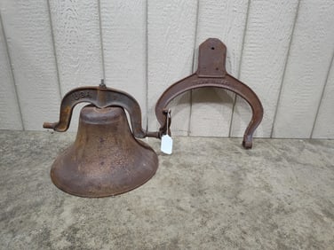 Crystal Metal Cast Iron Farm Bell Complete w/ Headstock