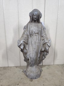 Vintage Cast Aluminum Virgin Mary Garden Statue Concrete Mold Complete