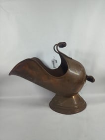 Wood Handled Copper Coal Scuttle