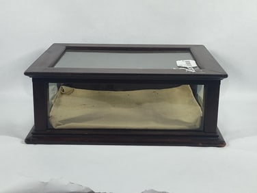 Glass Panel Walnut Display Case