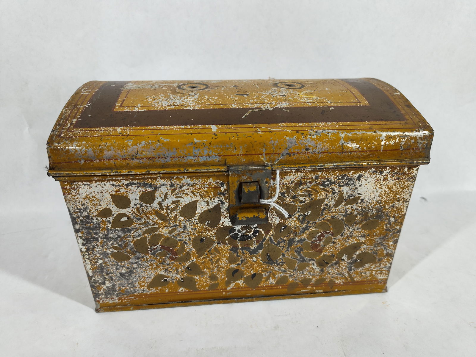 Antique Tin Toleware dome top document box (1 of 6)