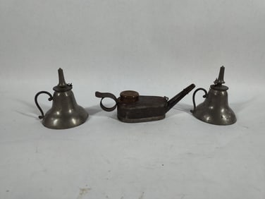 3 Whale Oil Lamps