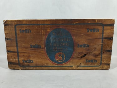 Swift & Company Premium Corned Beef Wood Distributor Crate