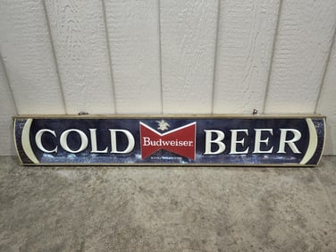 Budweiser SS Cold Beer Hanging Store Display Sign