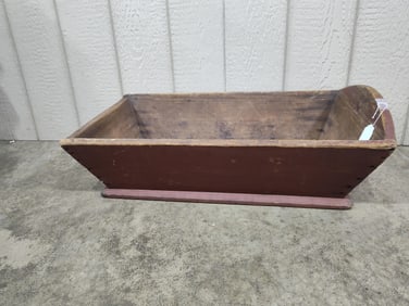 Primitive red painted doll bed