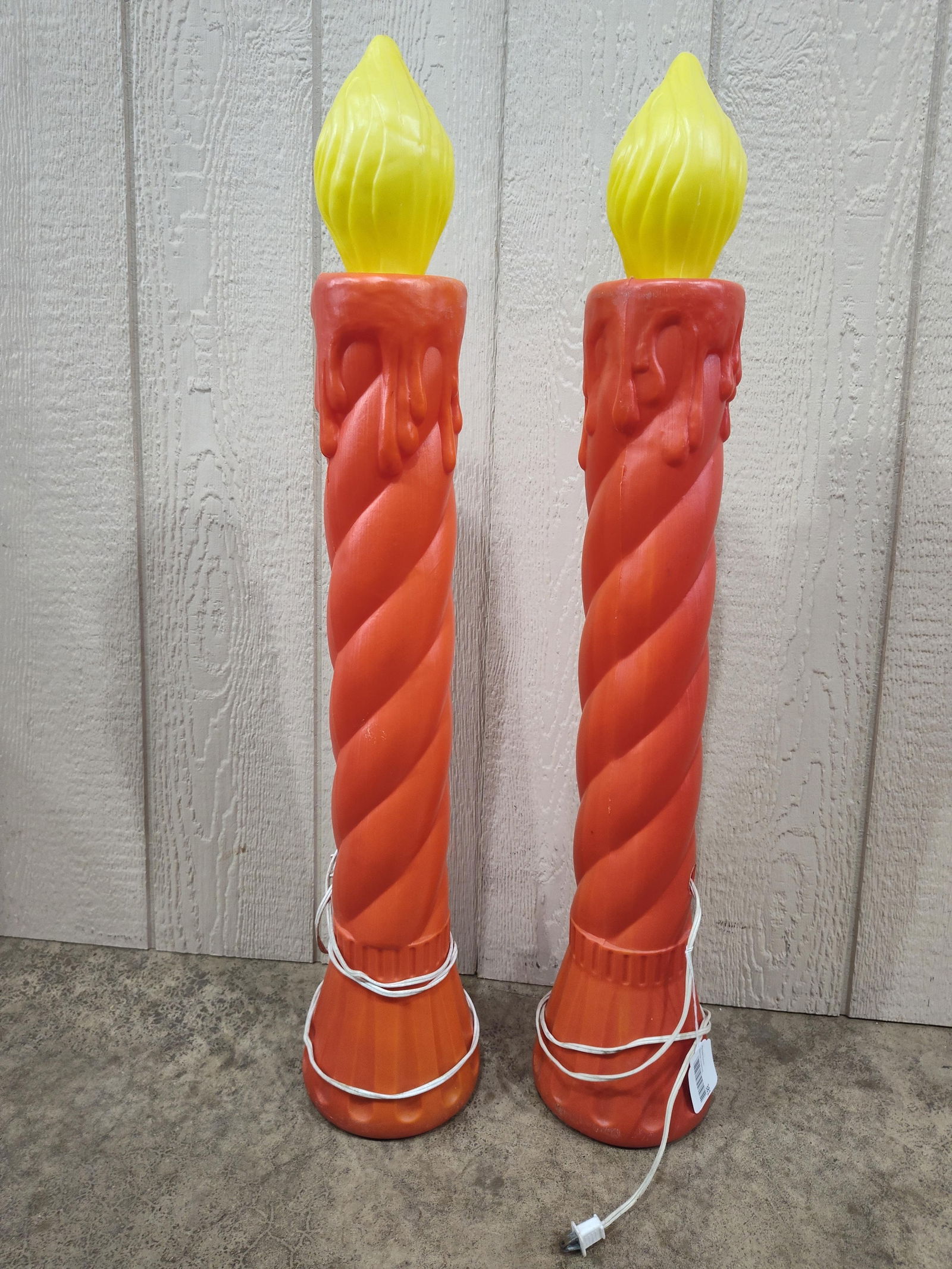 Christmas Candle Blow Molds: Each includes a cord and is weighted. 35 inches tall