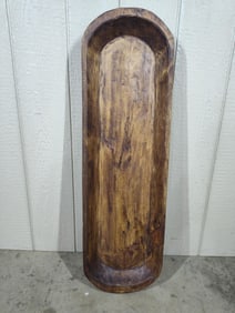 Large Hand Carved Wooden Trench Bowl
