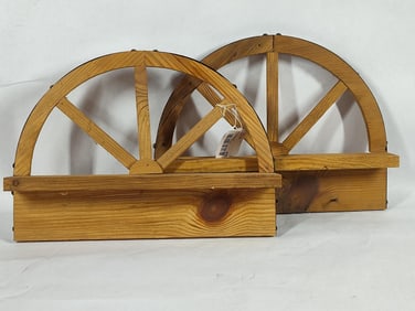 Wagon Wheel Wall Shelves