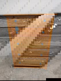 5 Drawer Oak Chest