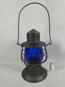 Blue Globes Railroad Lantern