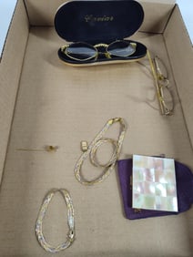 Sterling Bracelets, Caviar Glasses and Mother of Pearl Compact.